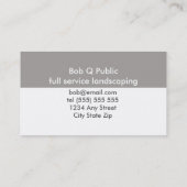 landschapsdiensten voor aangepast visitekaartje (Achterkant)