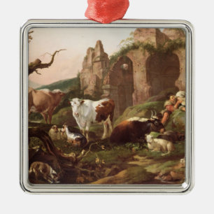 Landschapsdieren 1685 metalen ornament