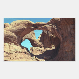 Landschapsfoto van Double Arch Desert Rechthoekige Sticker