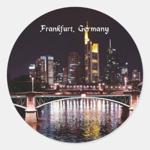 Landschapsfoto van Frankfurt, Duitsland Ronde Sticker