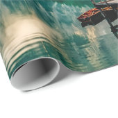 Landschapsfoto van het Italiaanse bergmeer Cadeaupapier (Rol Hoek)