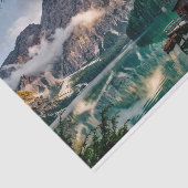 Landschapsfoto van het Italiaanse bergmeer Tissuepapier (Detail)