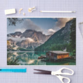 Landschapsfoto van het Italiaanse bergmeer Tissuepapier (Craft)