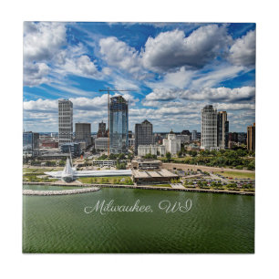 Landschapsfoto van Milwaukee, Wisconsin, Tegeltje