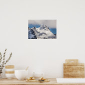 Landschapsfoto van Snowy Mountain Poster (Keuken)