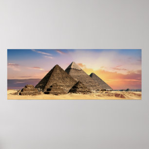 Landschapsfotografie: Giza Pyramid Complex Egypt Poster