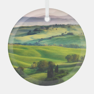Landschapsgroen: licht geschilderde sereniteit glas ornament