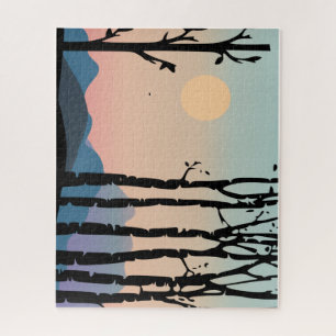 Landschapsheuvels en bomen Puzzle Legpuzzel