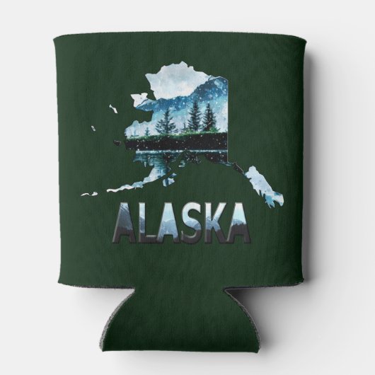 Landschapskaart voor Alaska Waterverf Blikjeskoeler (Achterkant)