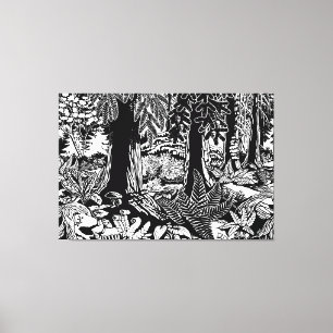 Landschapskunst Print B & W Art Canvas Afdrukken