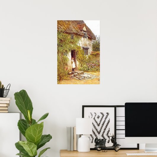 landschapsmeisje dat in de openlucht staat poster (Thuiskantoor)