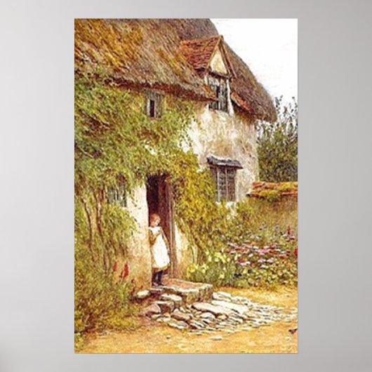landschapsmeisje dat in de openlucht staat poster (Voorkant)