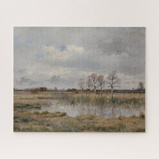 Landschapsolie op doek,  kunst. Olie Legpuzzel (Horizontaal)