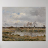 Landschapsolie op doek,  kunst. Olie Poster (Voorkant)