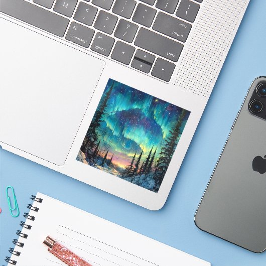 Landschapsontwerp Sticker (Laptop met iPhone)