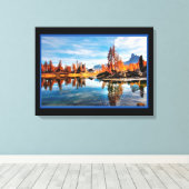 Landschapsrivier in najaar op Canvas Print (Insitu (Houten vloer))