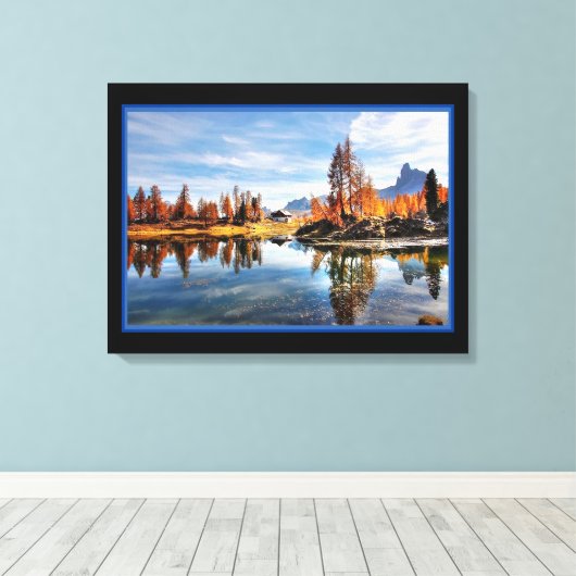Landschapsrivier in najaar op Canvas Print (Insitu (Houten vloer))