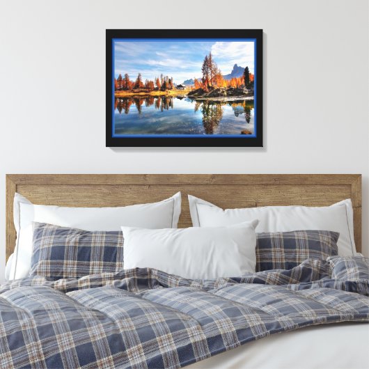 Landschapsrivier in najaar op Canvas Print (Insitu (Slaapkamer))