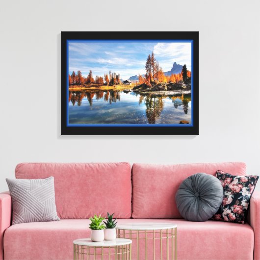 Landschapsrivier in najaar op Canvas Print (Insitu (Woonkamer))