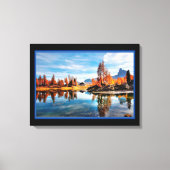 Landschapsrivier in najaar op Canvas Print (Voorkant)