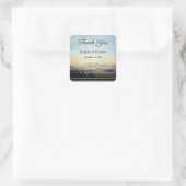 Landschapsschilderende mountain Wedding Bedankt Vierkante Sticker (Tas)