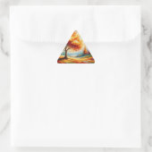 Landschapsschilderij met heldere kleuren-96771 driehoek sticker (Tas)