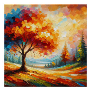 Landschapsschilderij met heldere kleuren-96771 perfect poster