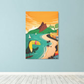 Landschapsschilderij voor home decor canvas afdruk (Insitu (Houten vloer))