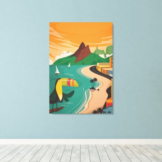 Landschapsschilderij voor home decor canvas afdruk (Insitu (Houten vloer))