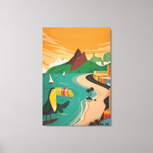 Landschapsschilderij voor thuisdecor canvas afdruk