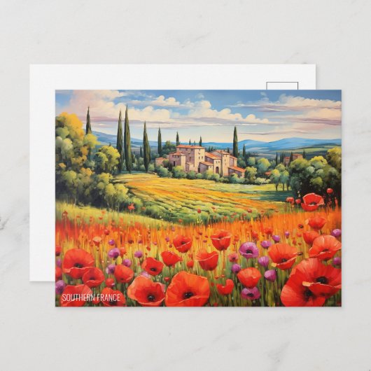 Landschapsschilderij Zuid-Frankrijk | Reiskunst Briefkaart (Voorkant / Achterkant)