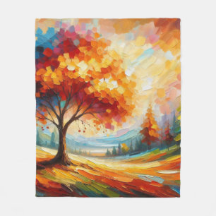 Landschapsschildering met heldere kleuren fleece deken