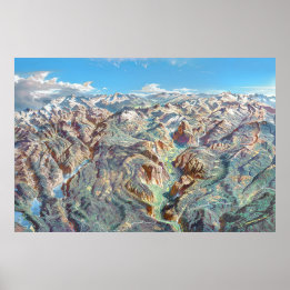 Landschapsschildering van het nationale park Yosem Poster