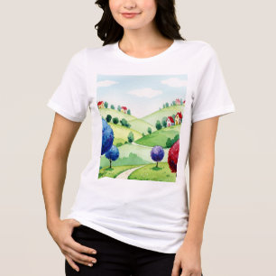 Landschapsschilderkunst Tri-Blend Shirt