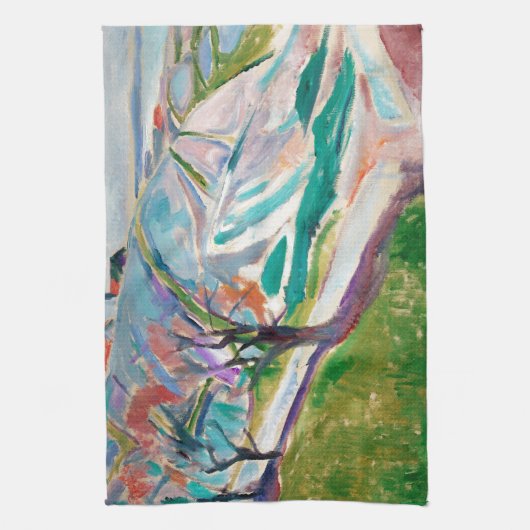 Landschapsschilders Edward Munch Expressionist Art Theedoek (Verticaal)