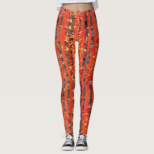 Landschapsverf van het vogelbos leggings (Voorkant)