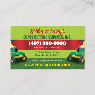Landschapsverzorging grasgras snijdend Visitekaart Visitekaartje