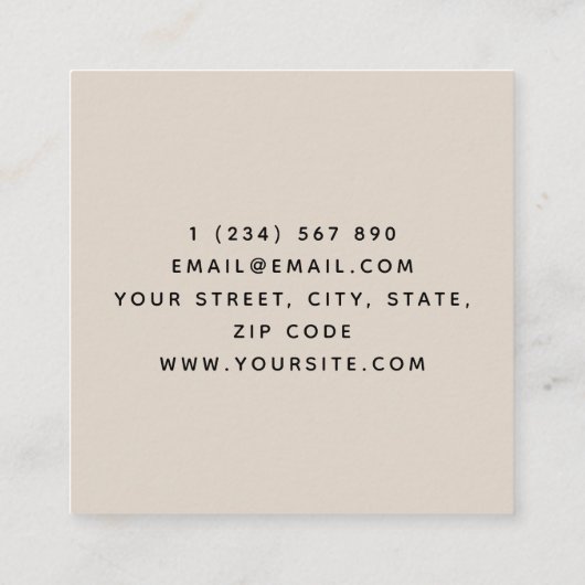 Landschapsverzorging in tuingkunst Deco Tropisch Vierkante Visitekaartje (Achterkant)