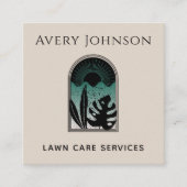 Landschapsverzorging in tuingkunst Deco Tropisch Vierkante Visitekaartje (Voorkant)