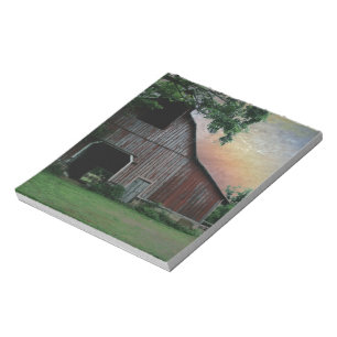 landschapszonneschijn boerderij landschap oude rod notitieblok