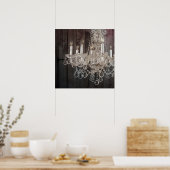 Landschonhout Parisiaans  kroonkandelaar Poster (Keuken)