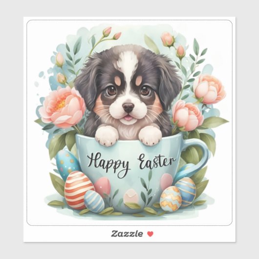 Landseer Happy Easter Vinyl Sticker (Vel)