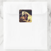 Landseer Horses Vierkante Sticker (Tas)