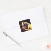 Landseer Horses Vierkante Sticker (Envelop)