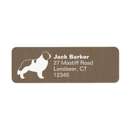 Landseer Newfoundland Dog Return Address Labels (Voorkant)
