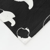 Landseer Newfoundland Dog Silhouettes Pattern Fleece Deken (Hoek)