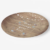 Landselijke kerstverlichting Mason pot Uw bericht Papieren Bordje (Gekanteld)