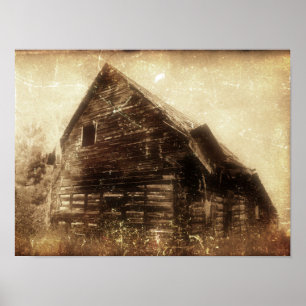  landskleding van Barn Sepia Poster