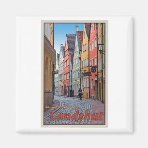Landskuid - Biker op Cobblestone Alley Magneet