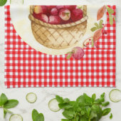 Landstijl Apple oogst met Gingham Theedoek (Gevouwen)